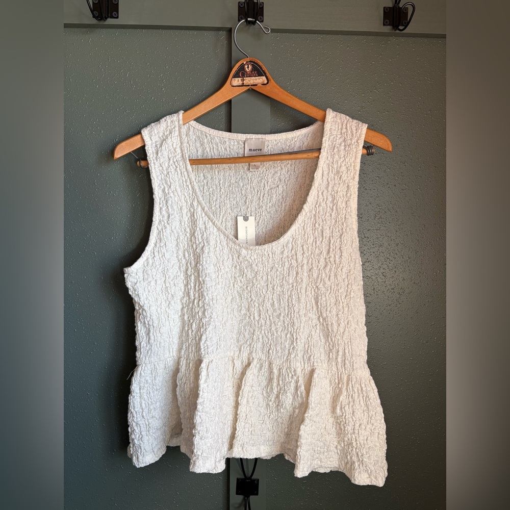 Maeve by Anthropologie Textured Sleeveless Peolum Top